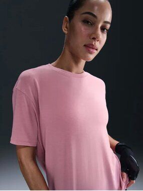 Nike Women's One Relaxed Dri-Fit Short Sleeve Top in Elemental Pink NWT